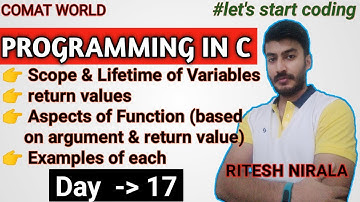 Scope and Lifetime of Variable in C || Day - 17 ||