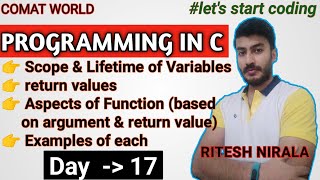 Scope and Lifetime of Variable in C || Day - 17 ||