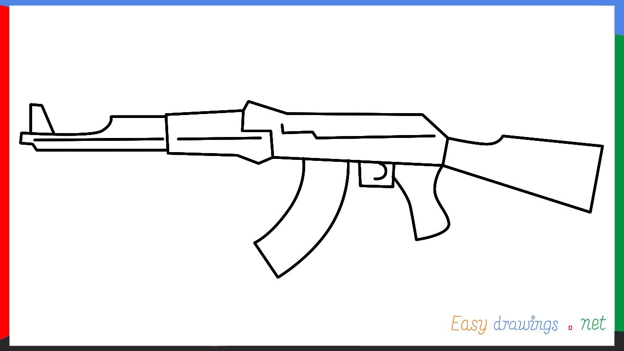 ak 47 drawing easy, ak 47 drawing 3d, ak 47 drawing free fire, how to dra.....