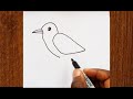 How to draw a baby crow bird for kids easy step by step