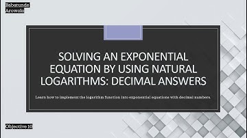 Solving an exponential equation by using logarithms: Decimal answers, basic.