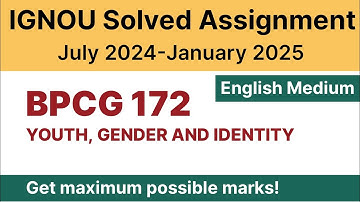 IGNOU BPCG 172 Solved Assignment 2024-25 PDF Download | English Medium | Vidyamojo