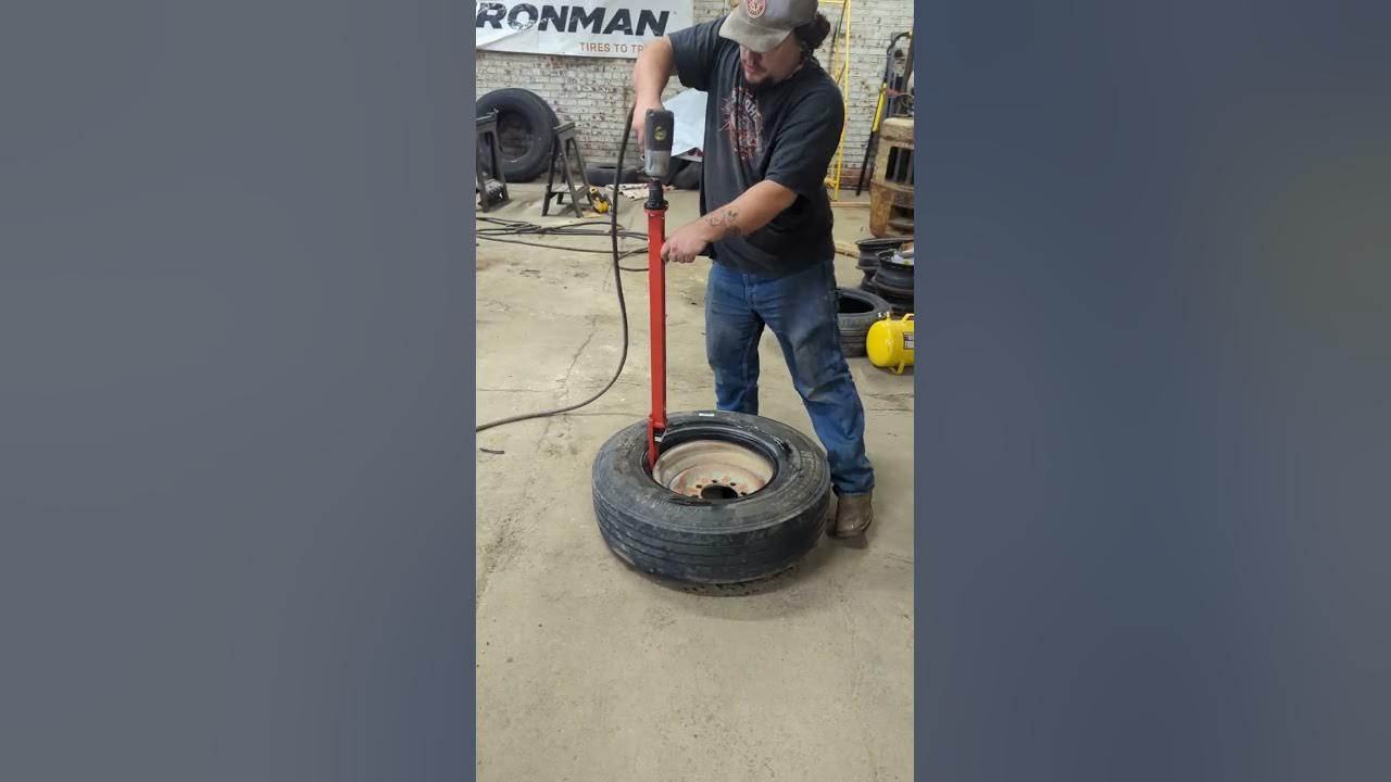 Esco model 20408 dismount tool. Pulling off a extreme duty 14 ply