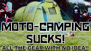 Motorcycle camping Virgins on Exmoor! WATCH REAL BEGINNERS!