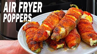 Easy Bacon Wrapped Jalapeno Poppers Made In The Air Fryer