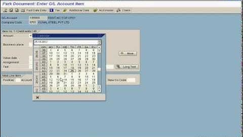 How to Park a Document In sap
