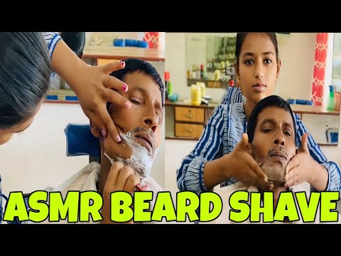 ASMR BEARD SHAVE BEST STRAIGHT RAZOR FOR SHAVING FACE MISS BARBER