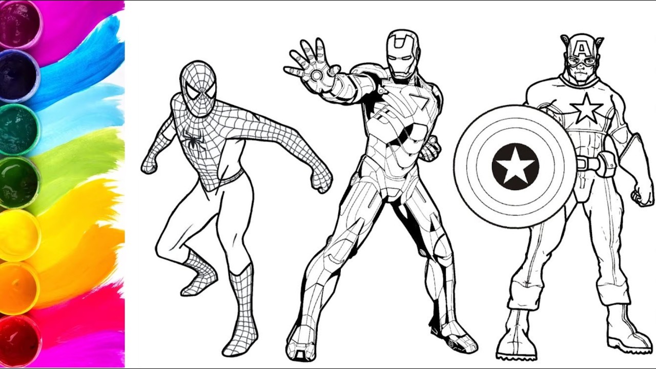 Рисунок Мстителей. Давайте рисовать и раскрашивать вместе. Простые пошаговые инструкции.