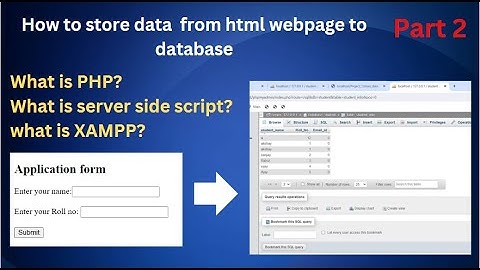 What is PHP, XAMPP, MySql, server side script Part 2