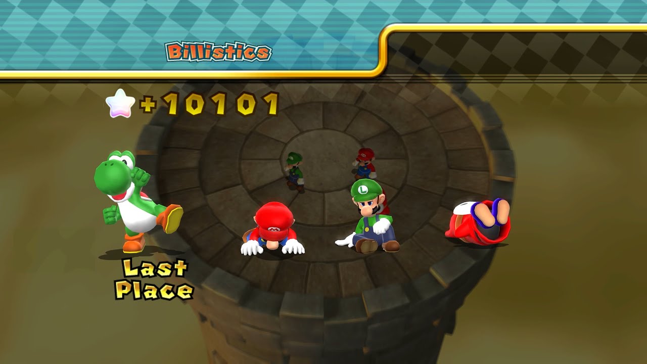Mario Party 9 - Yoshi vs Mario vs Luigi vs Shy Guy - Blooper Beach