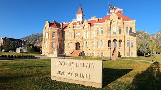 Walking around Provo City Library in Utah