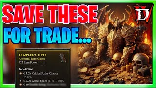 Diablo 4 Season 4 What Items to Save to make you RICH! Trading Item Guide  For Best Stats