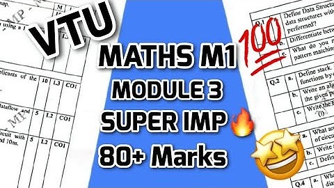 MATHS M1 MODULE 3 SUPER IMPORTANT💯🤩| BMATS101 MODEL PAPER SOLUTIONS + PASSING PACKAGE 1st SEM #vtu