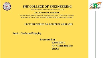 Complex Analysis Lecture Series - 5 | Karthik V | SNS Institutions