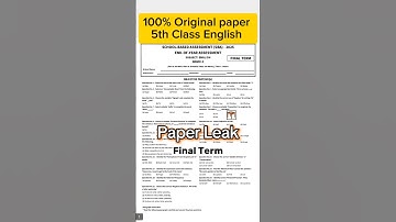 Class 5 science paper final term 2025 sba 5th class science final term paper 2025