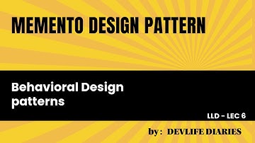 Master the Memento Design Pattern | Save & Restore Game States in Java | LLD - EP - 6 | 2025-05-18