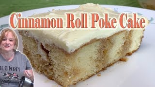 CINNAMON ROLL POKE CAKE RECIPE | BAKE WITH ME | EASY RECIPE