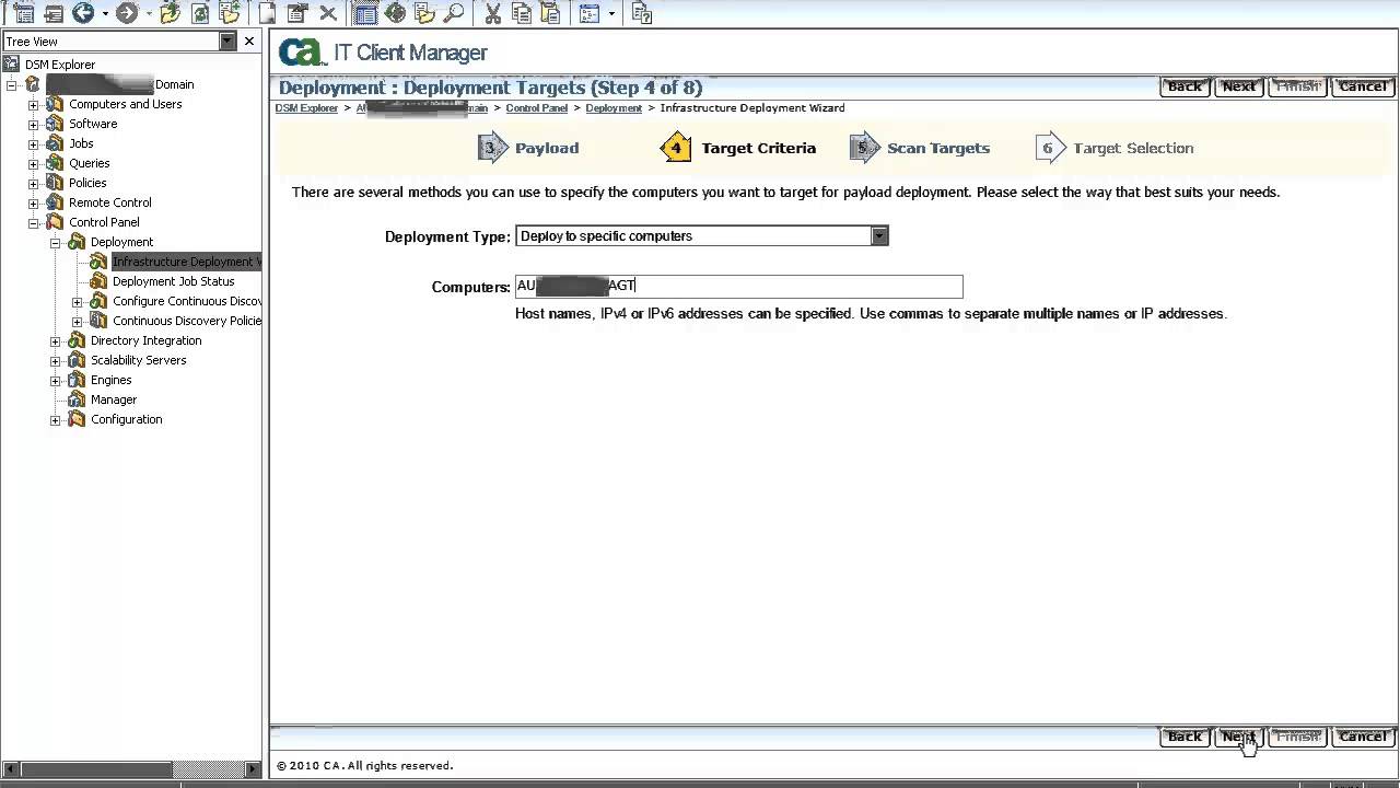 ca it client manager itcm agent installation using infrastructure client manager