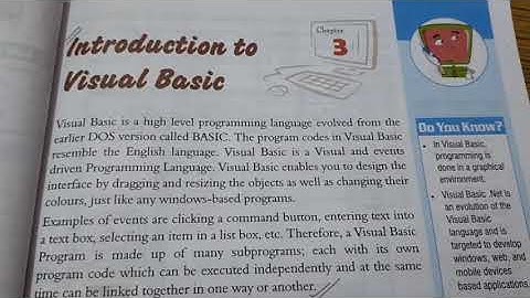 Computer class 8 chapter 3 visual basic