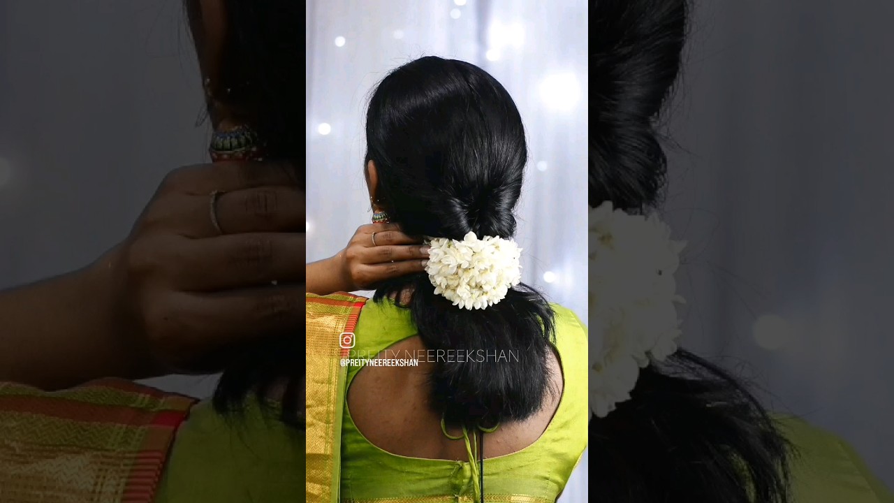 Simple South Indian Bridal Hairstyles | Hair style on saree, Traditional  hairstyle, Long hair wedding styles