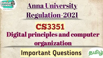 CS3351 Digital principles and computer organization important questions tamil||AU reg-2021. #dpco
