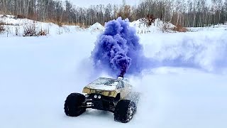 Rc Car With Diesel Engine Extreme Driving On Snow