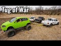 Tug of War Against 3 Ford Rangers