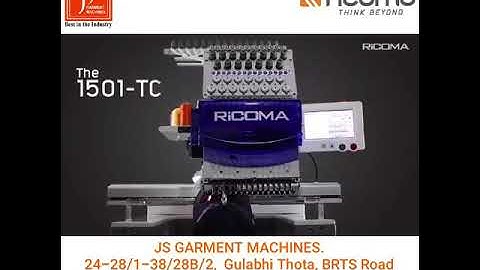 Ricoma RCM-1501TC -8S Single Head Commercial Embroidery Machines.
