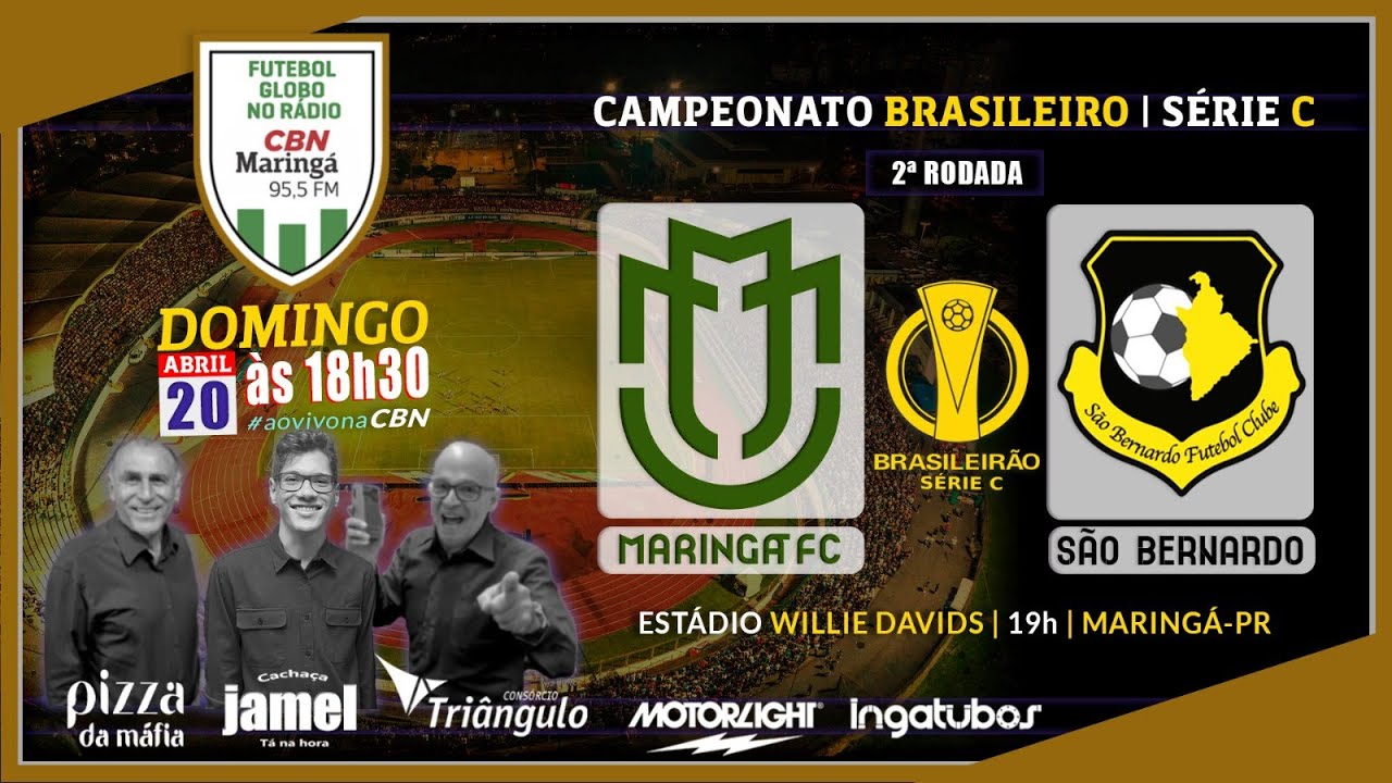 MARINGÁ X SAO BERNARDO - AO VIVO - Narração: MARCELO HENRIQUE - Futebol ...