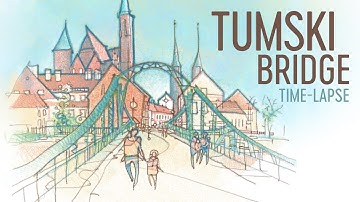 Tumski Bridge - Linea Time-Lapse Drawing