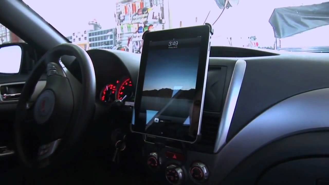 iPad in Car Scosche Dash Kit for iPad in a Subaru STi.mp4 YouTube