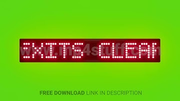 Keep Fire Exits Clear at All Times Scrolling Red Dot Matrix LED Text Animation on Green Screen Seaml