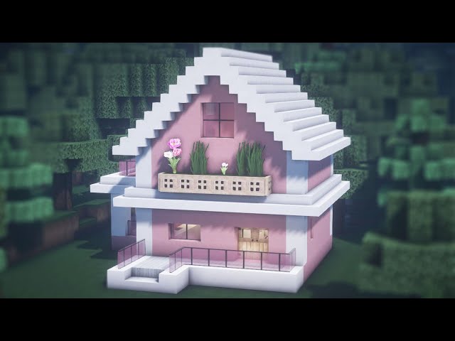 Lovely Pink House In Minecraft -- Modern Cute Pink House❤ Kawaii