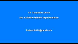 C# Course in arabic # 32 explicity interface implementation