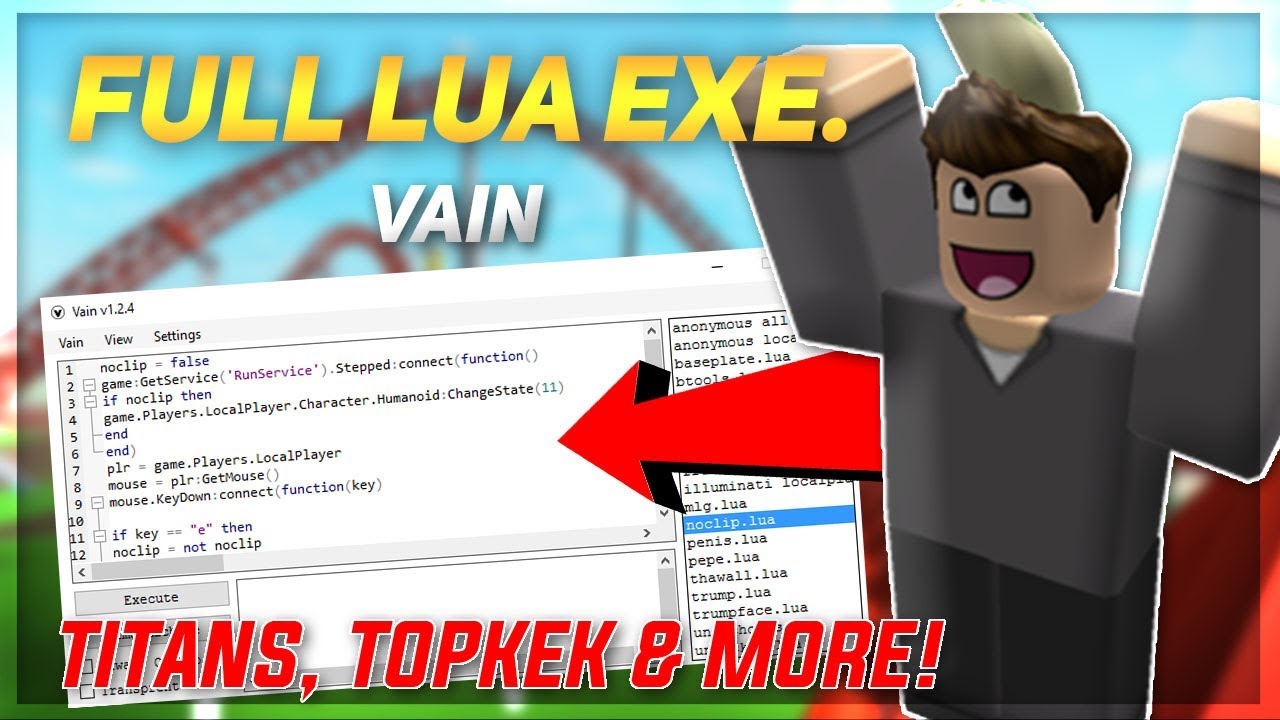 Free Roblox Exploit Vain Full Lua Script Exe Titans Topkek