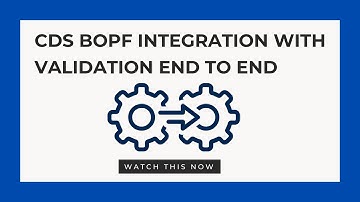 CDS BOPF INTEGRATION WITH VALIDATION END TO END