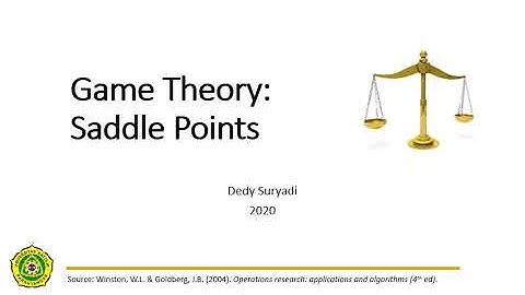 Game Theory 10.1 Saddle Points