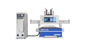 A6-1325-L8-SH Auto tool changer CNC Router with horizontal spindle and saw to process wooden doors