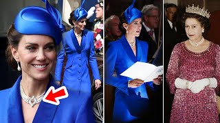 Charming Catherine Looks Powerful In Late Queen's Pearl & Diamond Choker On King Coronation