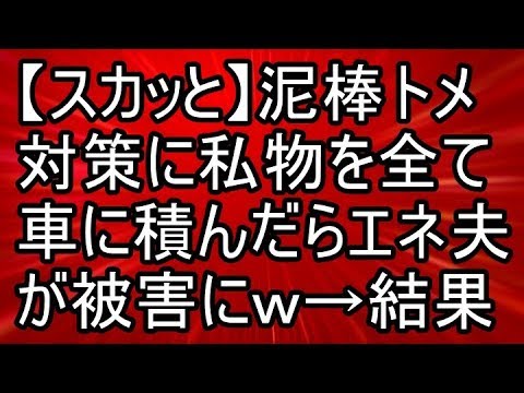 【スカッと】泥棒トメ対策に私物を全て車に積んだらエネ夫が被害にｗ　→　結果