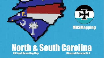 North & South Carolina - Small Scale US State Flag Map Minecraft Tutorial [Part 8]