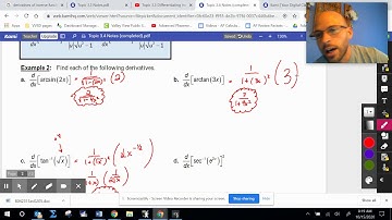 Topic 3.4 Differentiating Inverse Trig Functions