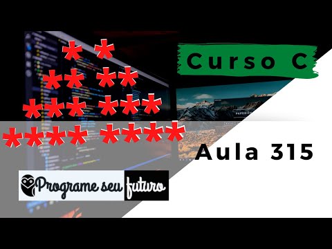 Curso de Programação C | Como imprimir uma pirâmide de asteriscos? (triângulo isósceles) | aula 315