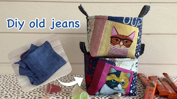 Diy old jeans,jeans fabric basket, fabric basket, diy fabric basket, cute fabric basket, reuse jeans
