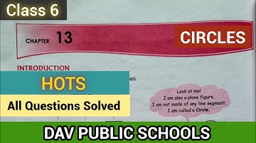 DAV class 6 maths chapter 13 Circles - HOTS