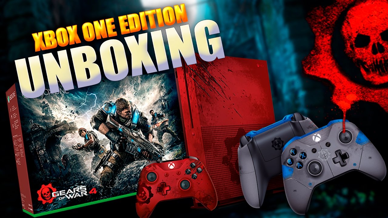 Gears of War 4 Special Edition Xbox One S Console Unboxing 