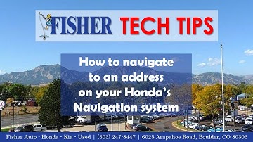 How To: Enter an address in your 2013 Honda Navigation system