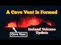 A cave vent is formed iceland sundhnka craters chain south fissure eruption svartsengi