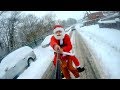 SANTA SKIING THE STREETS