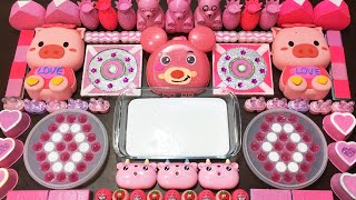 PINK PIG Slime !!! Mixing random thing into GLOSSY Slime I Satisfying Huong Slime
